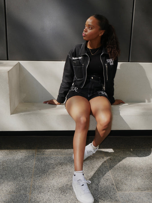 Denim Female Shorts Set