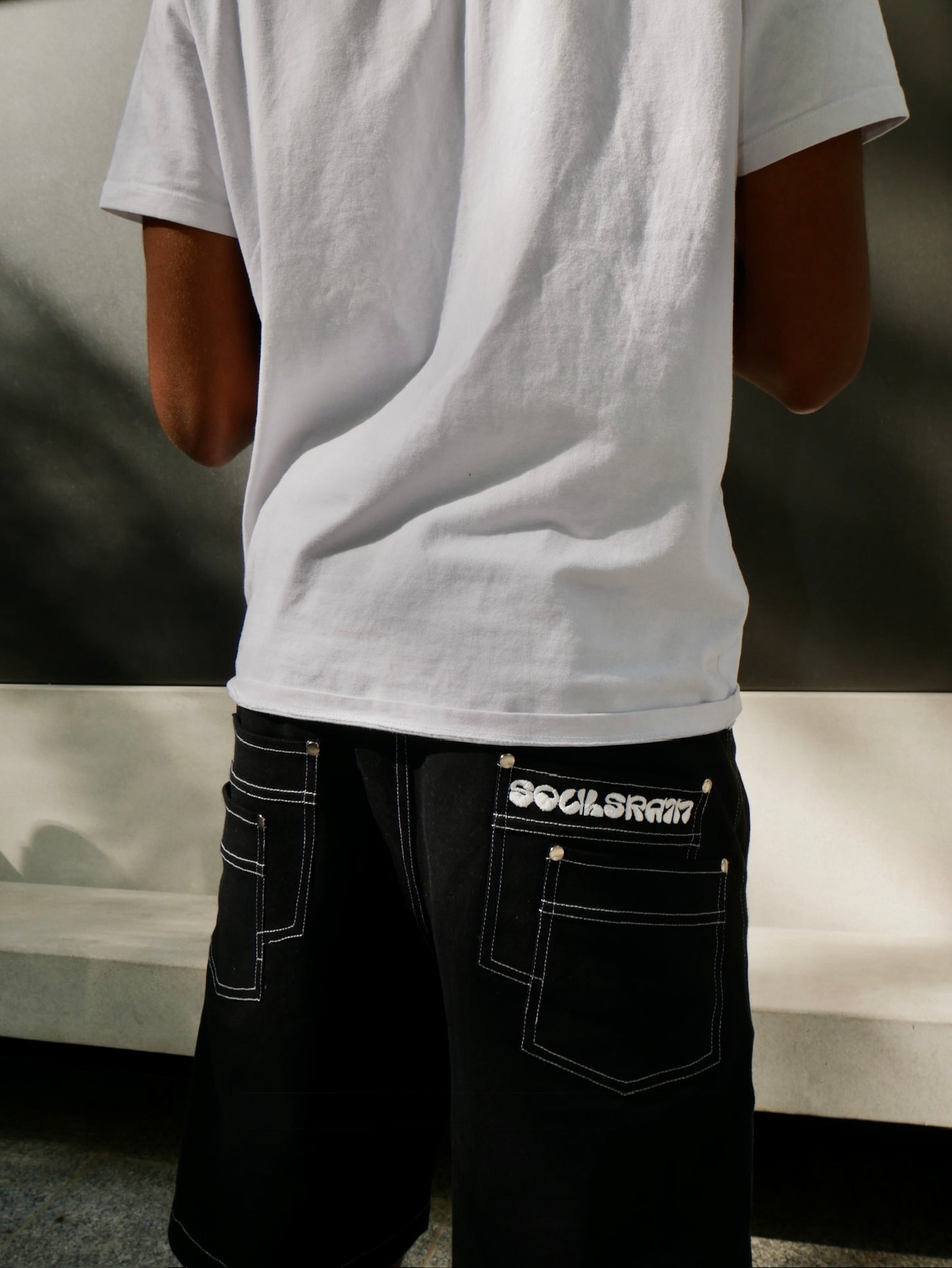 DENIM KNEE JORTS
